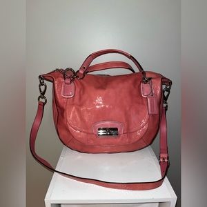 Salmon Pink Patent Leather Coach Bag- LIMITED EDITION